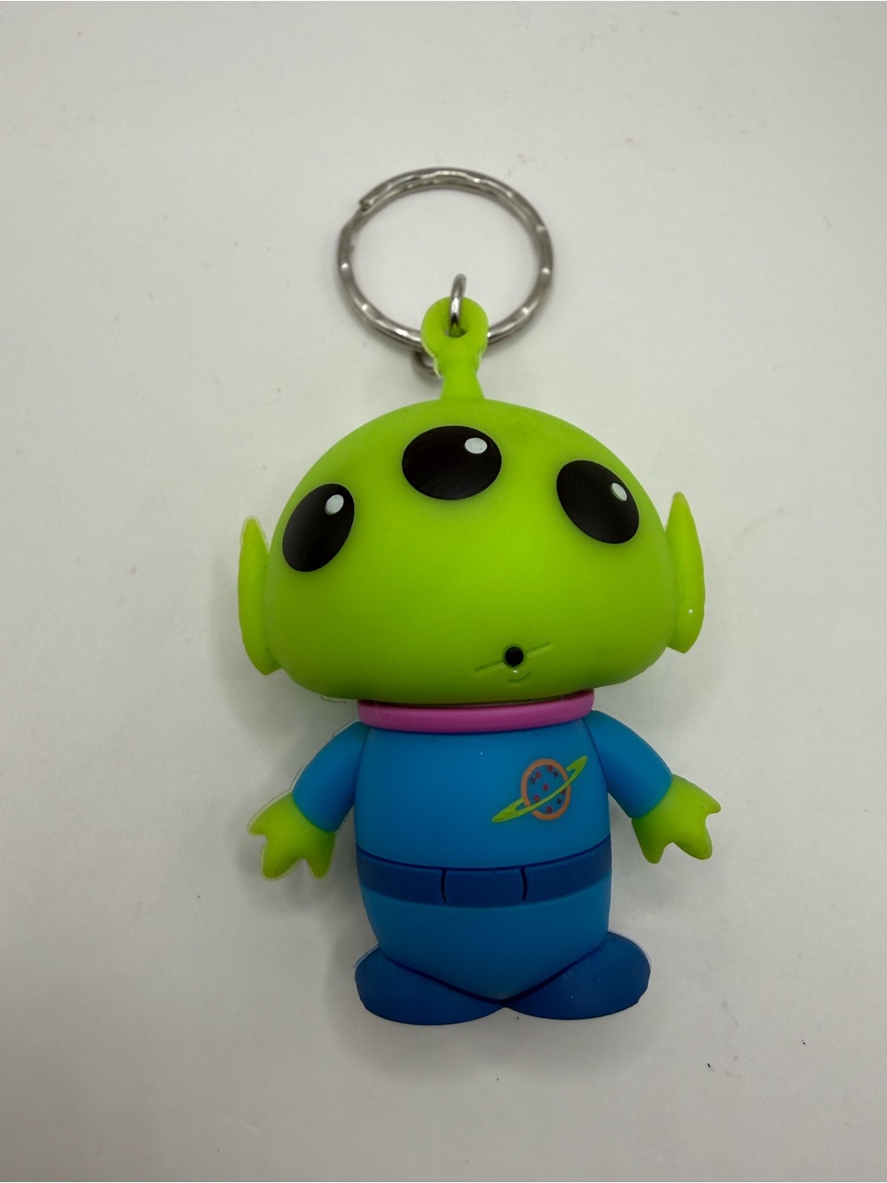 Monogram Disney Toy Story Alien Figure Keychain Bag Clip with Pizza Planet Logo